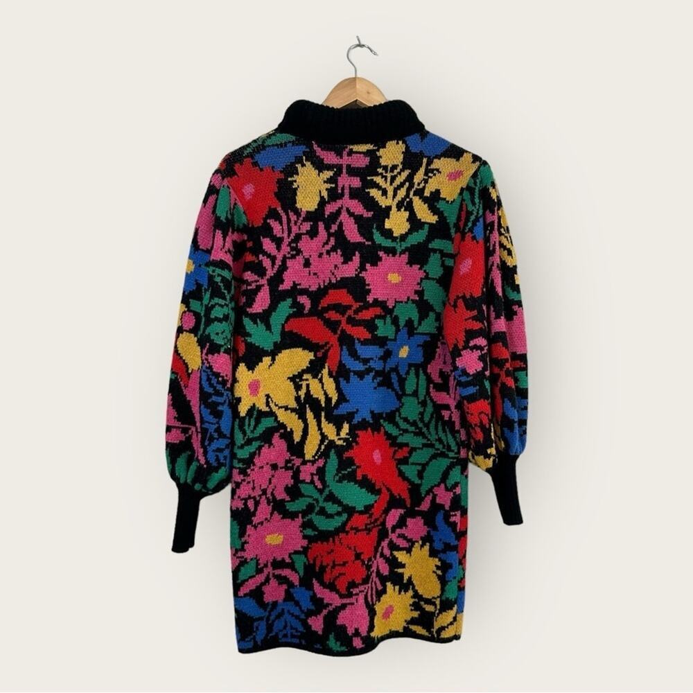 EUC | Farm Rio | Tropical Garden Long Sleeve Sweater Dress | Multi | Small - Picture 3 of 14